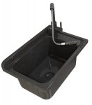 Kriauklė ūkinė kriauklė Granitan Monza juoda virtuvės mai&scaron;ytuvas rinkinys