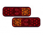 2x 3 funkcijų LED galinis žibintas 12V 24V E9, skirtas sunkvežimio priekabai, karavanui, 0
