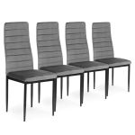 Kėdės su profiliuotu atlo&scaron;u - GREY VELVET - 4 vnt