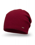 Vivisence Moterų kepurė Beanie, žiema, i&scaron; &scaron;iltų vilnos verpalų, klasikinis rudens, žiemos kepurė, jaukus, puikiai tinka, trys klostės ant nugaros, vidinis pamu&scaron;alas, papildomas komfortas, vyno raudona, vienas dydis, Vienas dydis