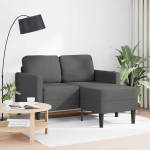 Dvivietė sofa su gultu l formos tamsiai pilka 125 cm patalynė