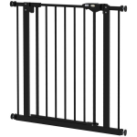 Durų apsauginės grotelės &scaron;unims, užtvaros, apsauginės grotelės naminiams gyvūnams, metalas, plastikas, 74&ndash;80 cm, juodos spalvos, Juoda