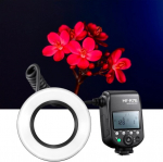 Godox mf-r76 macro led žiedinė blykstė speedlite 76 ws 660 blyksnių visu pajėgumu dvigubi blykstės vamzdeliai galios reguliavimas nuo 1/128 iki 1/1 10 galios santykio lygių, skirtas canon nikon sony fuji olympus