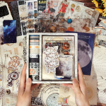 Nogamoga Bullet Journal priedų rinkinys, kosmoso ir galaktikos Junk Journal priedai su washi juosta, lipdukais, A6 formato užra&scaron;ų knygele, esteti&scaron;ki Journal Scrapbook priedai, rankdarbių dovana suaugusiems, pradedantiesiems