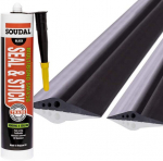 Steigner Sgd01 garažo durų sandariklis su montavimo klijais, grindų sandariklis, Epdm, 2,5 m, 14 mm x 78 mm