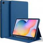 Easyacc dėklas-knygelė, skirtas Samsung Galaxy Tab S6 Lite 2024/2022/2020 10.4 colių plan&scaron;etiniam kompiuteriui su S Pen laikikliu - plonas folio stovas, apsauginis plan&scaron;etinio kompiuterio dėklas, daugia kampų, jūros mėlyna