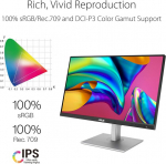Asus Proart Pa278cv - 27 colių Wqhd profesionalus monitorius - 16:9 Ips, 2560 x 1440 - ergonomi&scaron;kas, pivot, calman, didelis spalvų tikslumas - displayport įvestis/i&scaron;vestis su daisy chain, hdmi, 65w usb-c, usb &scaron;akotuvas, juodas