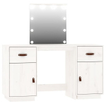 Kosmetinio staliuko，makiažo stalo su LED komplektas, baltas, pu&scaron;ies masyvas CFE9837214