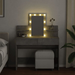 Kosmetinis staliukas，Makiažo stalas su LED, betono pilkas, 100x40x130cm CFE2131816