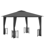 Pavėsinė su &scaron;oninėmis sienomis ir stogu, antracito, 3x3m CFE48594