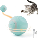 iLike iBL interaktyvus žaislas augintiniams, riedantis kamuoliukas, 4,3 cm, su automatiniu judėjimu / naktiniu LED, įkra