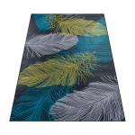 Kilimas 300x200cm Lapai Plunksnos Žalias Didelis &Scaron;iuolaiki&scaron;kas Neslystantis BCF