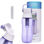 &bdquo;Aqualogis Aqua&Go&ldquo; vandens buteliukas su filtru &ndash; 500 ml, levandų