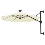 Prie sienos montuojamas sodo skėtis su LED, smėlio, 300cm CFE90824