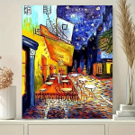 Tapyba pagal skaičius &bdquo;Kavinė naktį&ldquo; (Van Gogh reprodukcija), 40&times;50 cm.