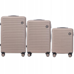 Lagaminų rinkinys WINGS COOT &ndash; 3 dydžių ABS kietieji čemodanai su 4 ratukais ir kodine spyna kelionėms