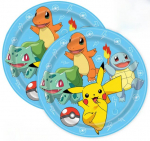 Vienkartinės popierinės Pokemon vakarėlių lėk&scaron;tės, 16 vnt., 23 cm