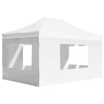 Pop-up profesionali i&scaron;skleidžiama proginė palapinė su sienele, balta, 4,5x3m, aliuminis