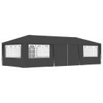 Proginė palapinė su &scaron;oninėmis sienomis, antracito, 4x9m, 90g/m&sup2;
