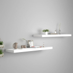 Pakabinamos lentynos VidaXL, 2 vnt., 90x23,5x3,8 cm, baltos