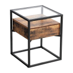 Staliukas prie lovos Songmics, 43x43 cm, rudas/juodas