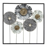 Metalinė sienos dekoracija Fleur 50x50 cm