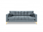 Dvivietė sofa Cosmopolitan Design Bali, &scaron;viesiai mėlyna/auksinės spalvos