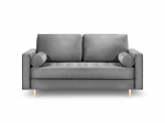 Dvivietė sofa Milo Casa Santo, &scaron;viesiai pilka/aukso spalvos