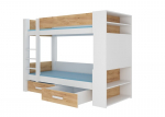 Lova ADRK Furniture Garet 80x180cm, balta/&scaron;viesiai ruda