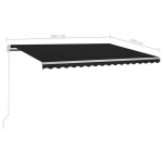 Automatinė markizė su led/vėjo jutikliu VidaXL 450x300 cm, pilka
