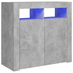 &Scaron;oninė spintelė su LED ap&scaron;vietimu, pilka, 80x35x75 cm