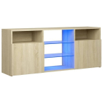 Televizoriaus spintelė su LED ap&scaron;vietimu, 120x30x50 cm, ruda