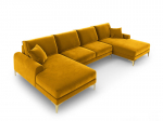 Mink&scaron;tas kampas Mazzini Sofas Madara 6S, geltonas/auksinės spalvos