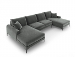 Mink&scaron;tas kampas Mazzini Sofas Madara 6S, tamsiai pilkas/juodas