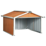Sodo roboto vejapjovės garažas, 92x97x63 cm, rudas
