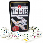Domino kauliukai Dvigubi 6 skardinėje dėžutėje
