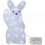 LED &scaron;viesos dekoravimo zuikis baltas 0,9W 14,5x29 cm 3xAA 30LED Crystalo 583-13