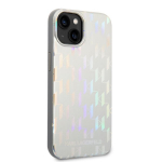 Karl Lagerfeld Iridescent Monogram Case skirtas iPhone 14 Plus, sidabrinis