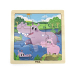 VIGA medinė dėlionė hippos