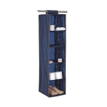 Kabantis spintos organizatorius su 5 skyreliais 30x30x120 cm, mėlynas