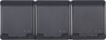 Hermes 3 lizdiniai Schuko Ip44 lizdai, antracito spalvos