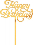 Auksinis "happy Birthday" torto papuo&scaron;alas, 11x15cm