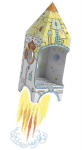 3D Coloring House Rocket