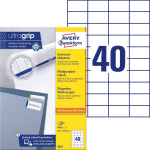 Avery lipnios etiketės 52,5x29,7mm, 4000 vnt., baltos, 100 lapų
