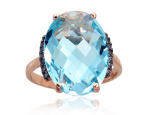 Auksinis žiedas Diamond Sky "Royal Topaz VII" i&scaron; raudono, 585 prabos aukso
