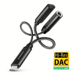 Axagon USB adapteris ADA-HCPD, 384 kHz/32-bit DAC, maitinimas 60W, TRRS jungtis, ausinių jungtis, Juoda