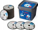 Bosch 100 vnt. metalo pjovimo diskų 125/1,0mm su konteineriu