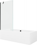 Vonia Mexen Cube su apdaila ir stiklo sienele, 180x80 cm + 90 cm, White+Black/Transparent