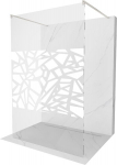 Walk-in du&scaron;o sienelė Mexen Kioto, Brushed nickel, baltas ra&scaron;tas, 110 x 200 cm