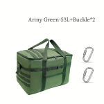 Didelis kelioninis lagaminas su D-žiedais, Army Green-53L+Sagtis*2